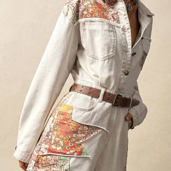 Apricot Boho Women's Countryside Casual Long Sleeve Jumpsuit - Picture 5 of 7